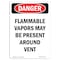 Signmission Safety Sign, OSHA Danger, 5" Height, Flammable Vapors May Be Present, Portrait OS-DS-D-35-V-2353 - alternate 1
